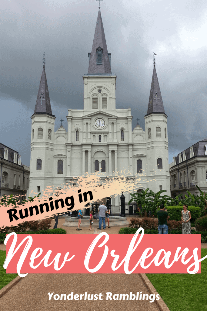 Running in New Orleans through Jackson Square