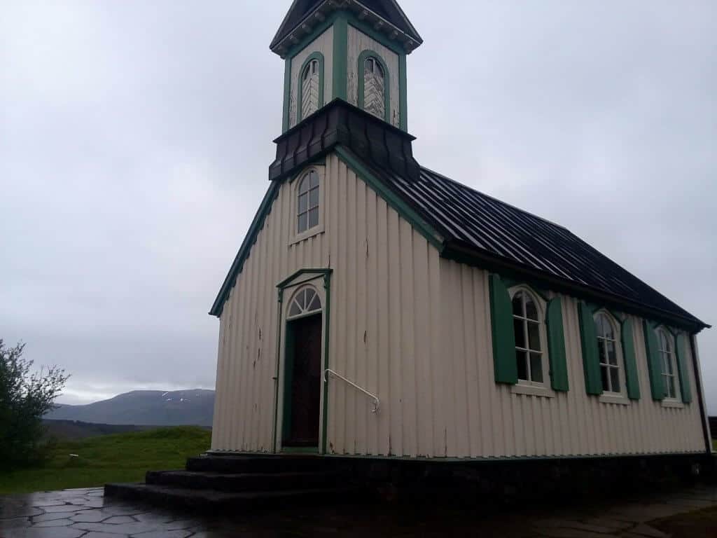 Pingvallakirkja church in Pingvellir National Park in Iceland