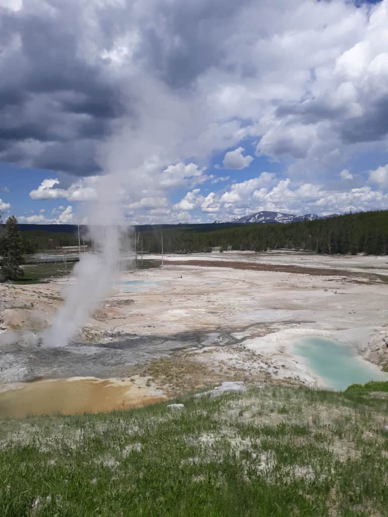 A geyser basin in Yellowstone National Park