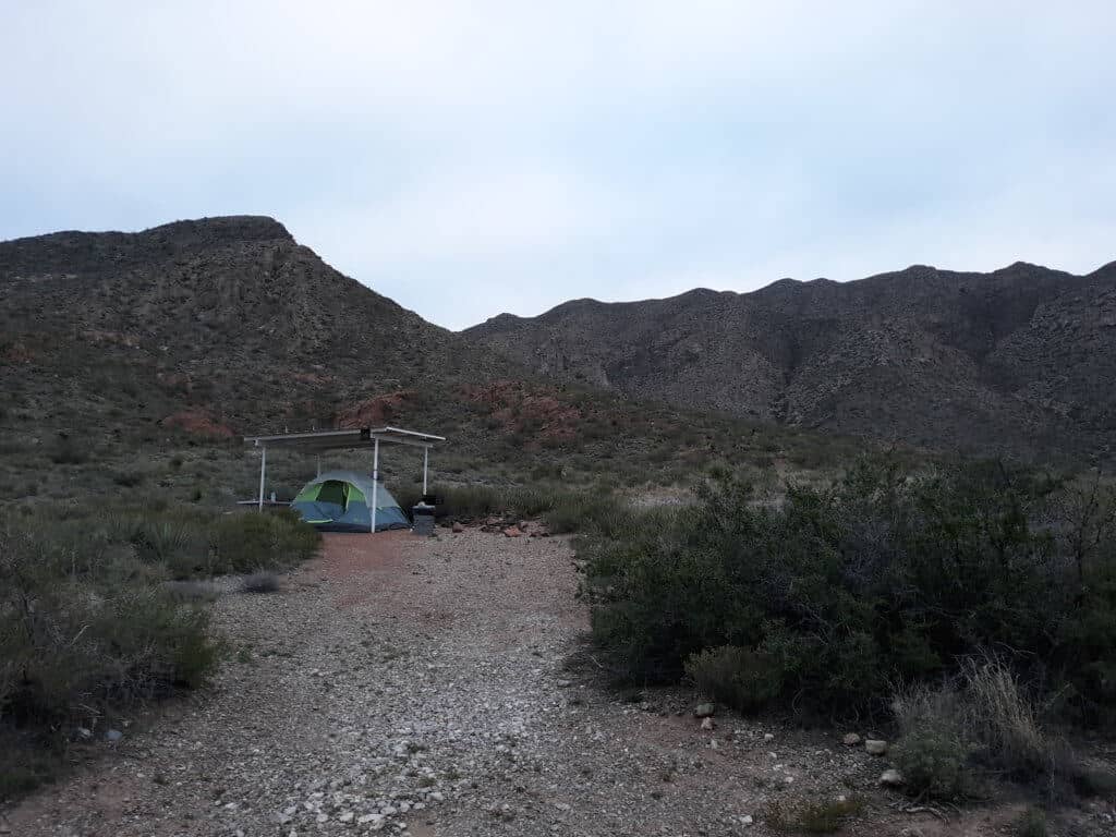 A secluded campsite at Franklin Mountains State Park campground