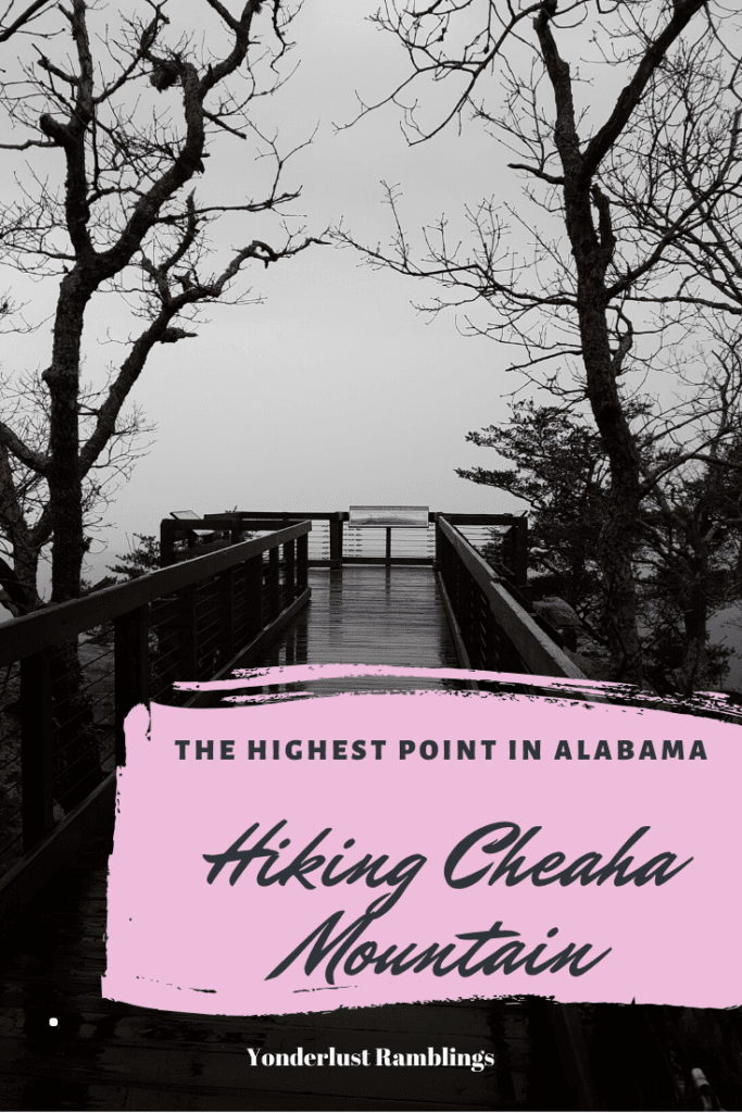 Hiking Cheaha Mountain at Cheaha State Park, the highest point in Alabama