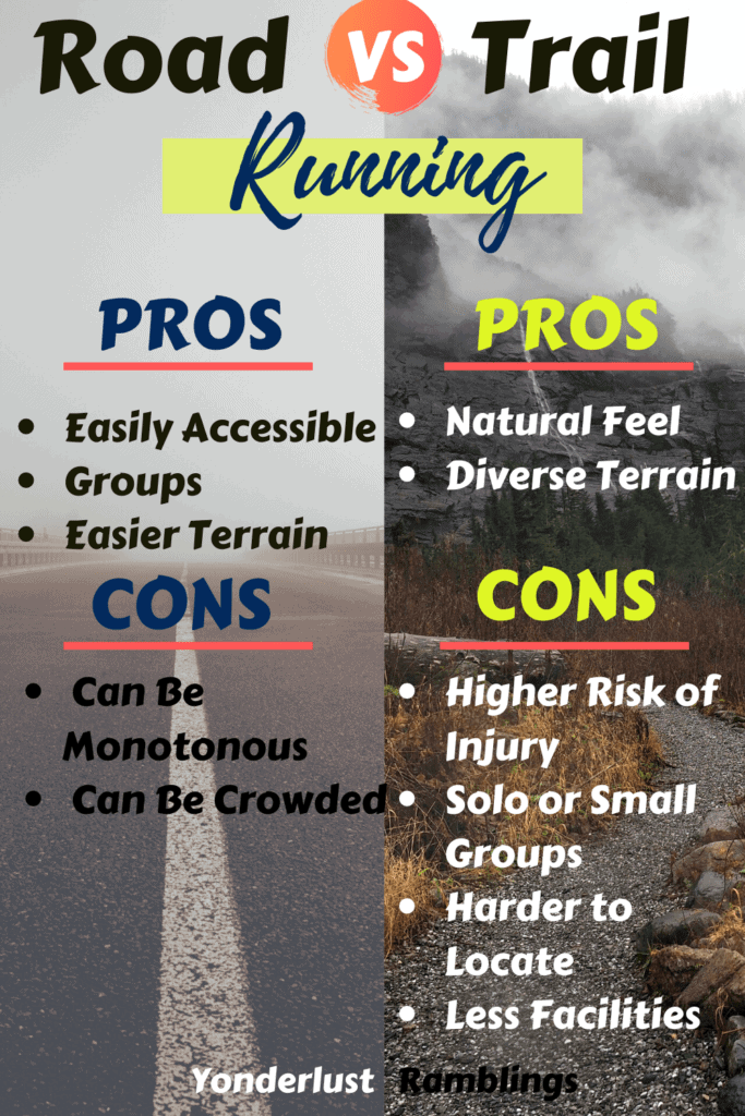 Pros and cons of road versus trail 