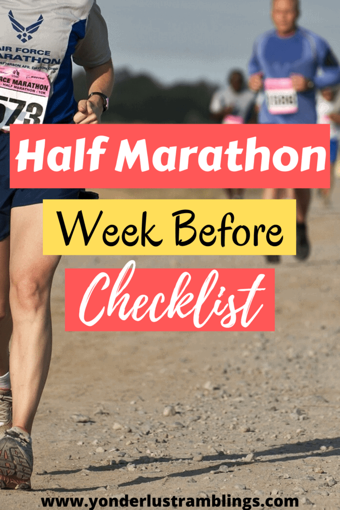 The week before a half marathon checklist