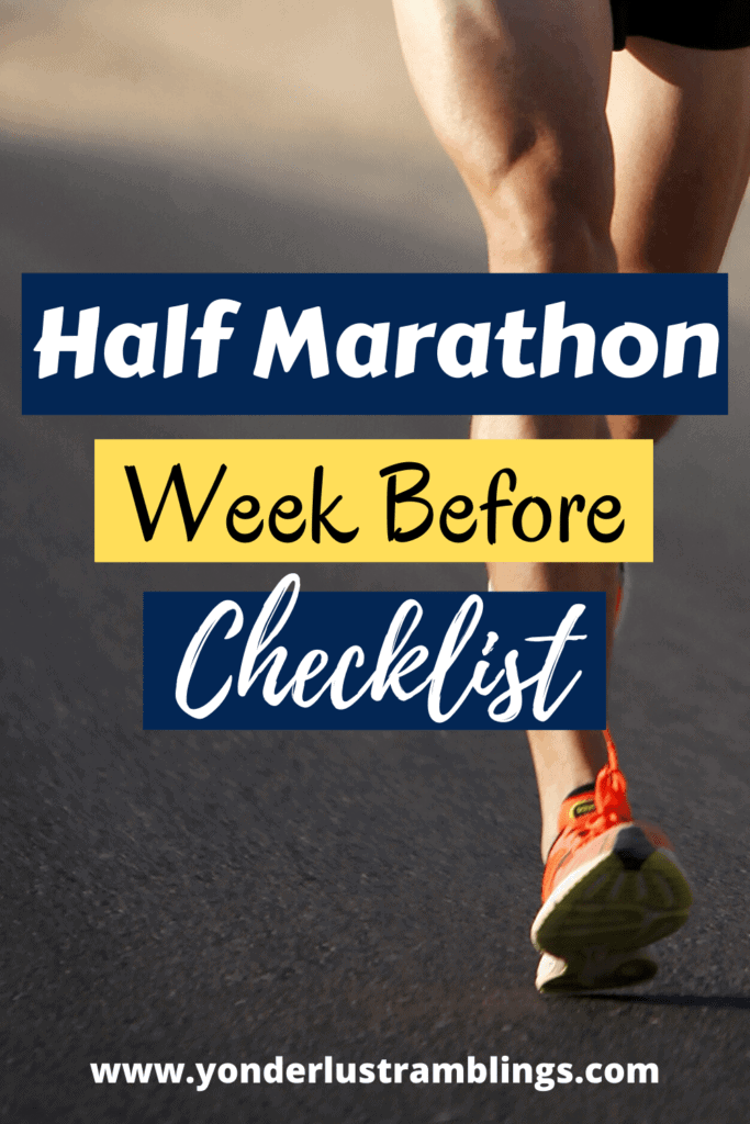The last week before a half marathon checklist