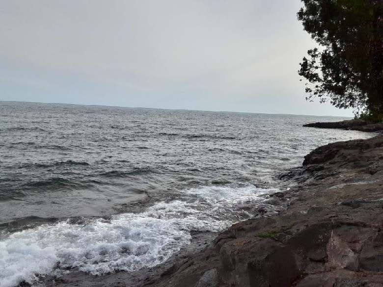 Some of the rugged coastline of Lake Superior off Highway 61 in Lutsen, Minnesota