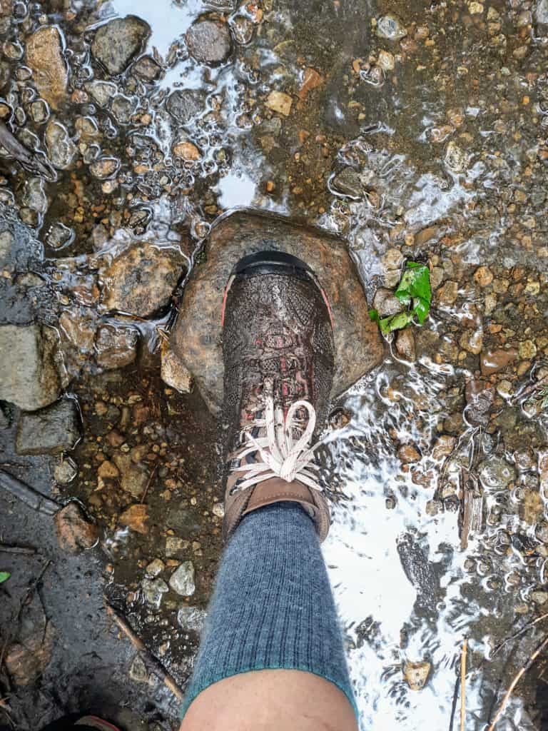 Waterproof boots for hiking in the rain