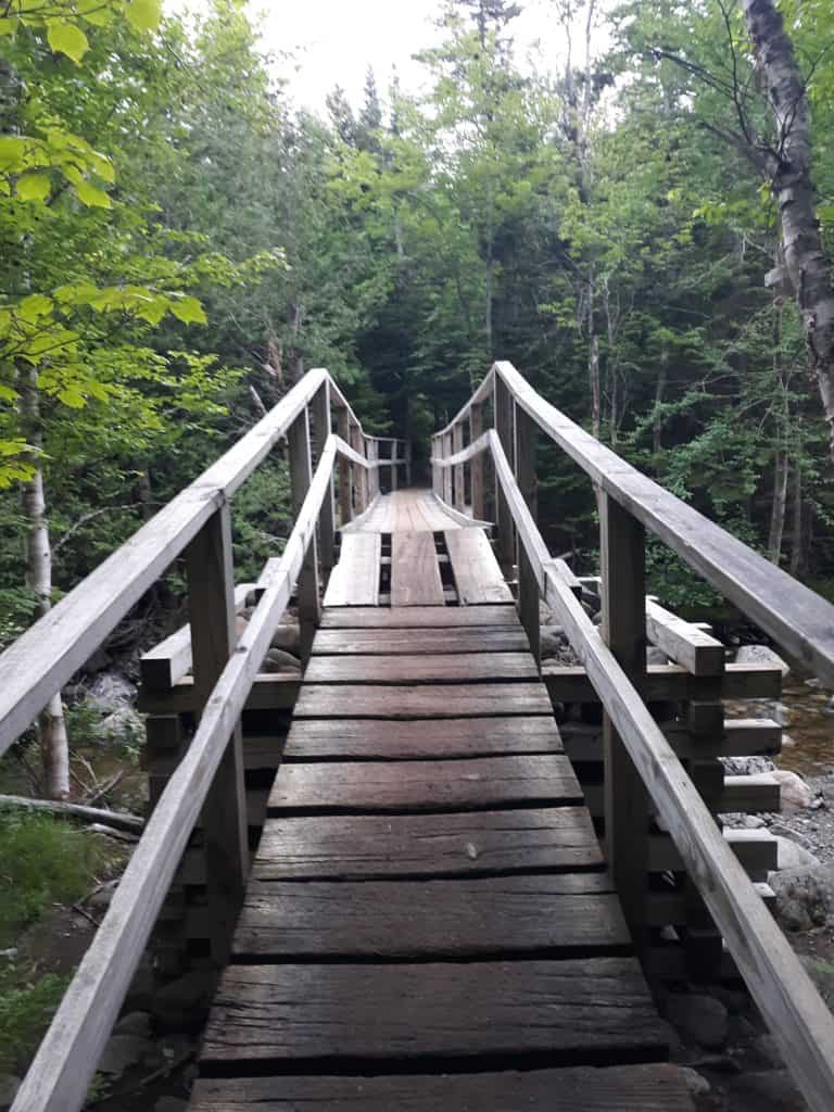 The bridge over Marcy Dam on the Mount Marcy hike