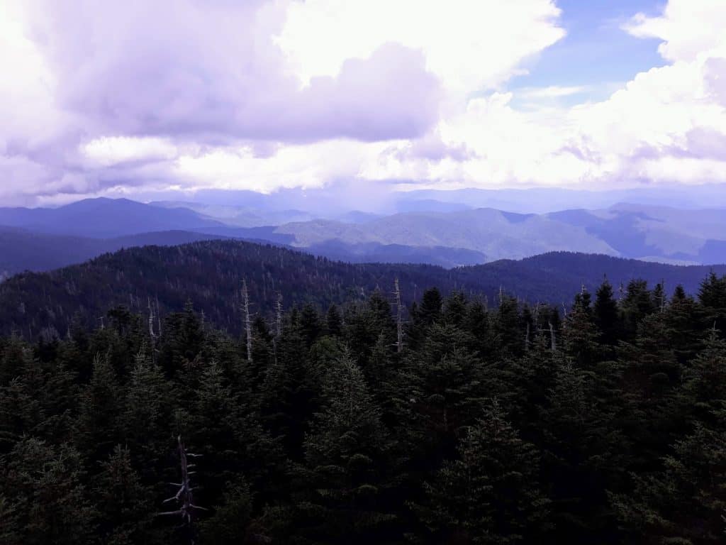 Summit views from the highest point in Tennessee and the highest point in the Smoky Mountains