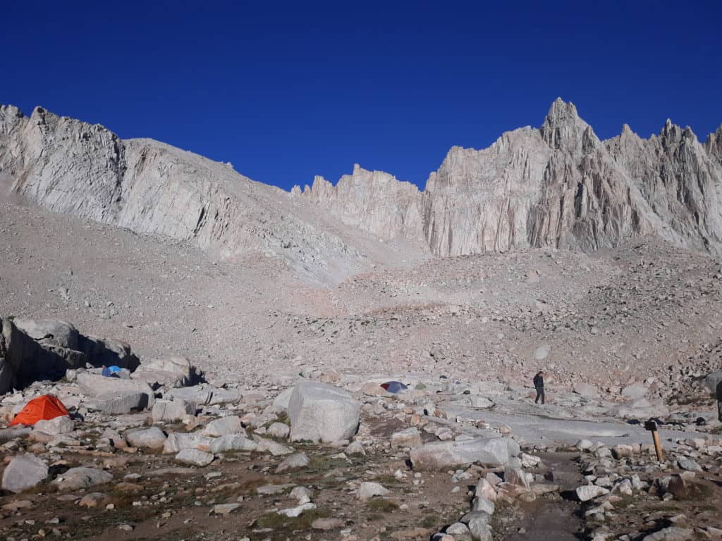 Camp at the base of the 97 switchbacks on the Mt. Whitney Trail