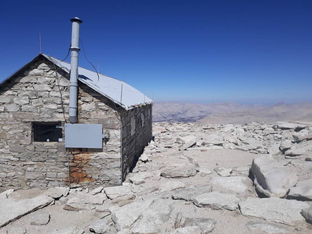 The summit warming hut on Mt. Whitney