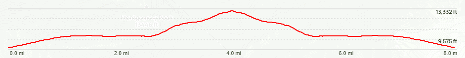 Boundary Peak Via the Queen Mine Trail Elevation Chart