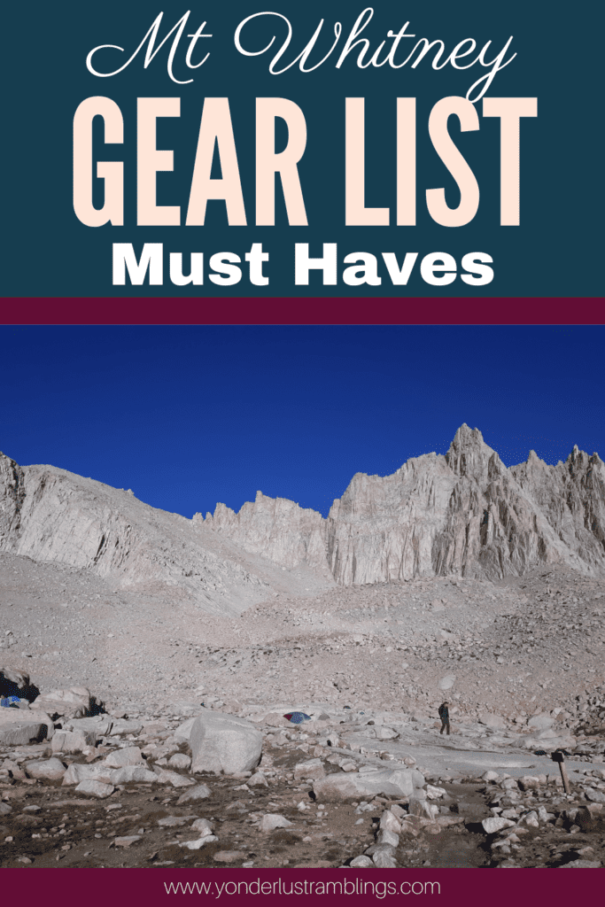 Mt Whitney packing list