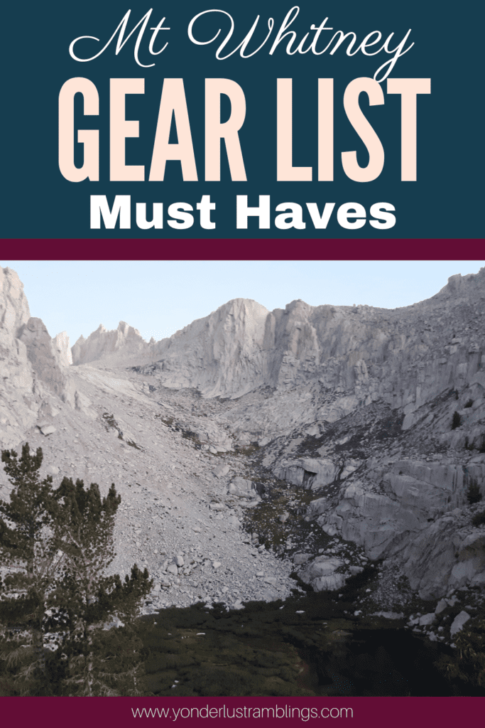 Mt Whitney gear list