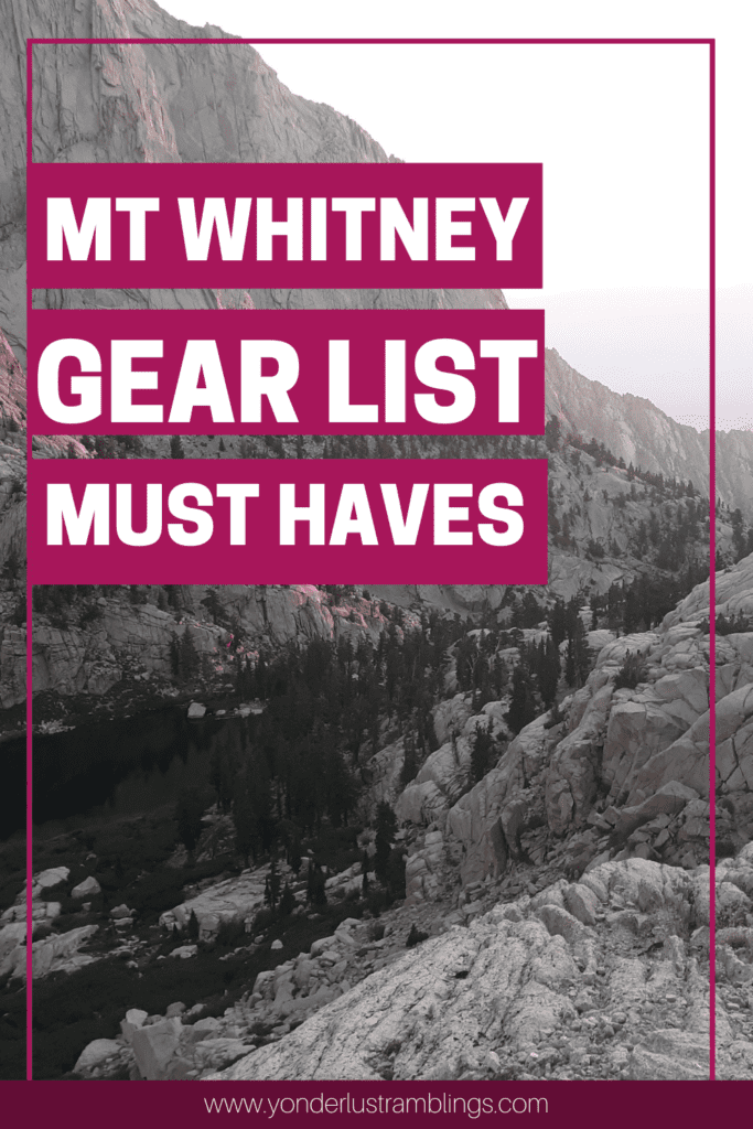 Mt Whitney gear list