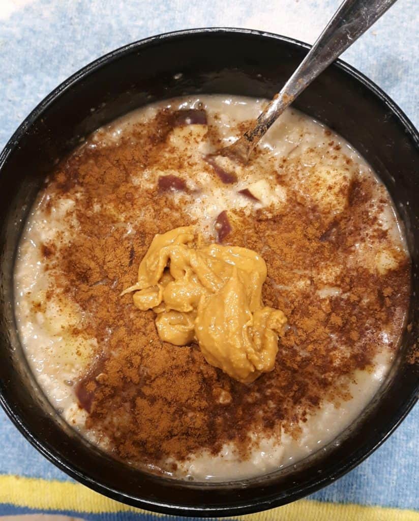One of my favorites - peanut butter, cinnamon, and apple oatmeal