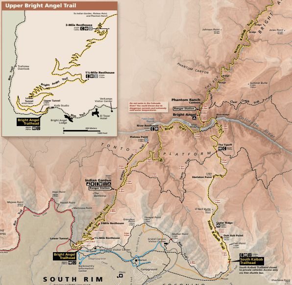Corridor trails in Grand Canyon National Park
