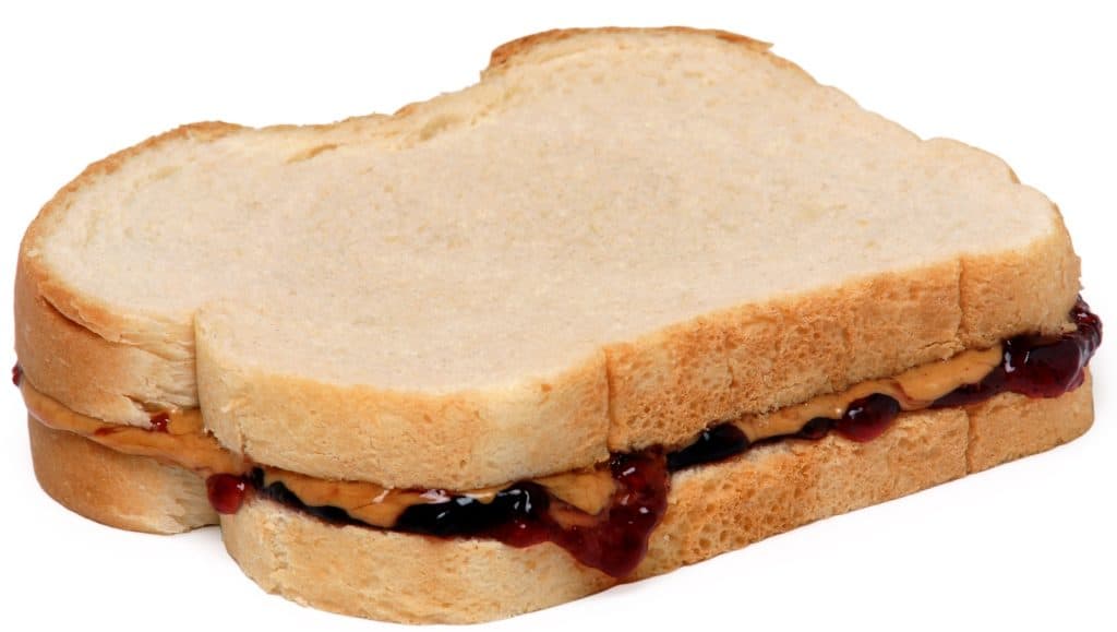 Classic peanut butter and jelly backpacking snack