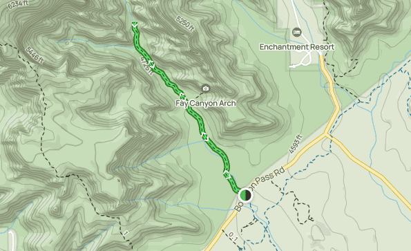 Fay Canyon Trail Route