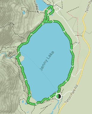AllTrails map of the Jenny Lake Trail