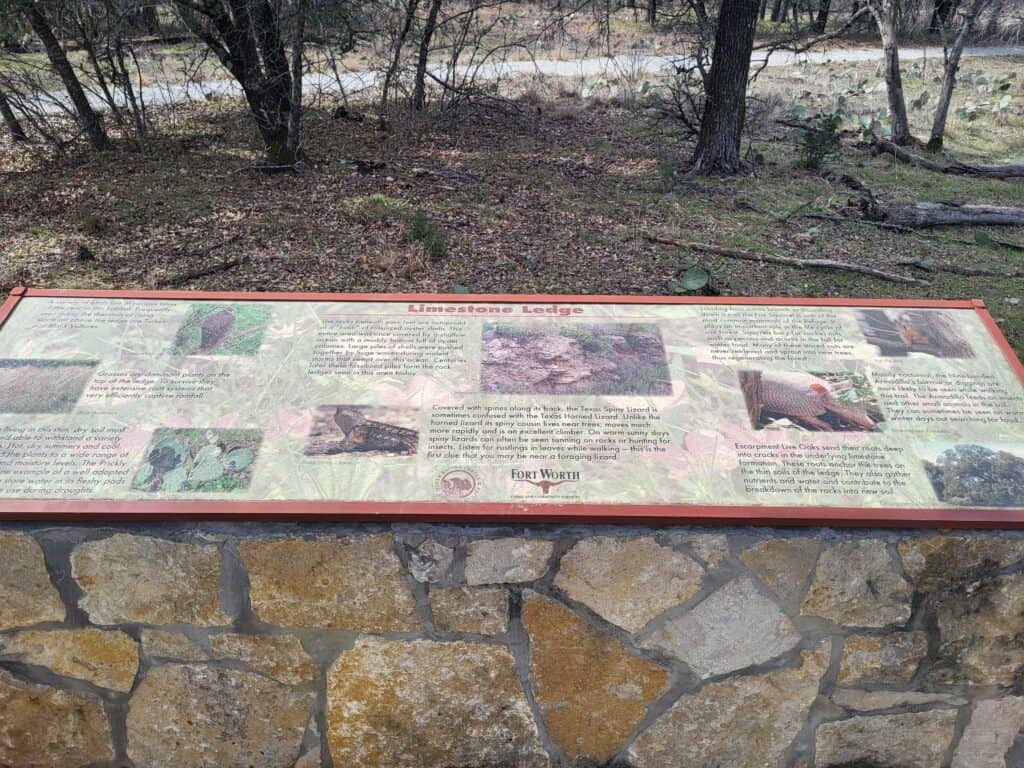 The Limestone Ledge Trail at the Fort Worth Nature Center