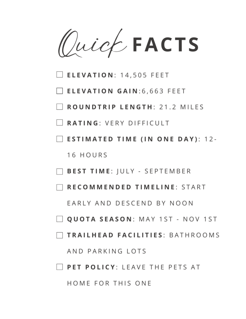 Overview of the Mt. Whitney Trail